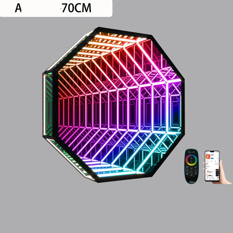 Modern Creative Abyss Melaleuca Mirror Colorful Wall Lamp Octagon