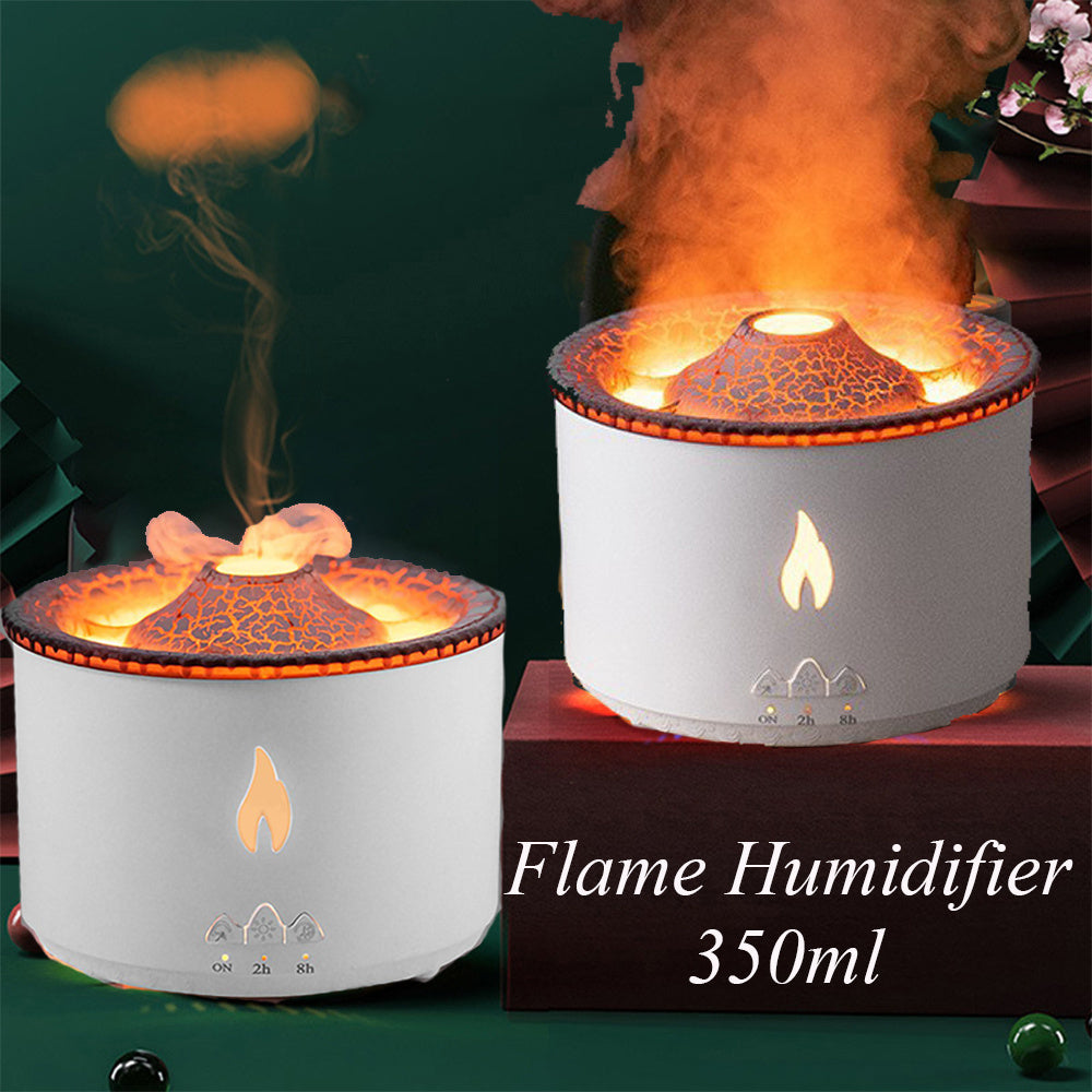 New Creative Ultrasonic Essential Oil Humidifier Volcano Aromatherapy Machine Spray Jellyfish Air Flame Humidifier Diffuser - mercury