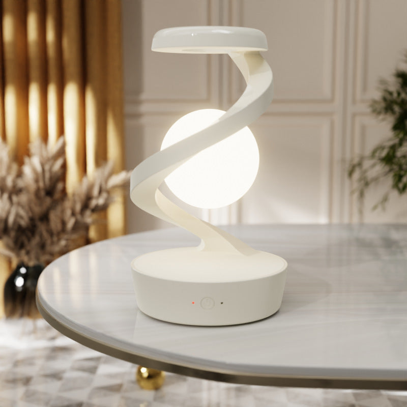 Rotating Moon Desk Lamp With Phone Wireless Charging Sensor Control Table Lamps Decorative Desktop Lamp Small Night Lamp Home Decor - mercury