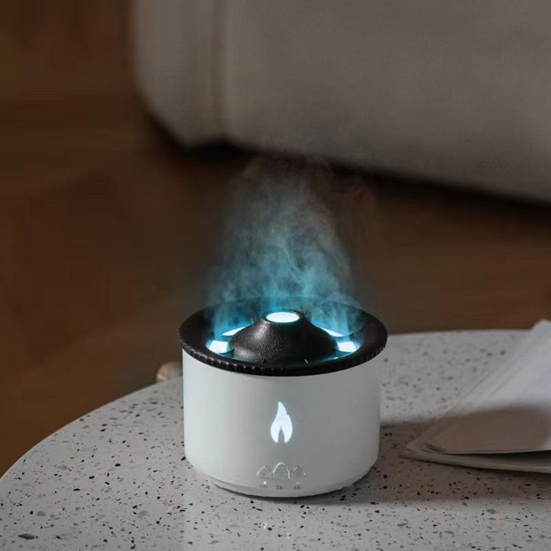 New Creative Ultrasonic Essential Oil Humidifier Volcano Aromatherapy Machine Spray Jellyfish Air Flame Humidifier Diffuser - mercury