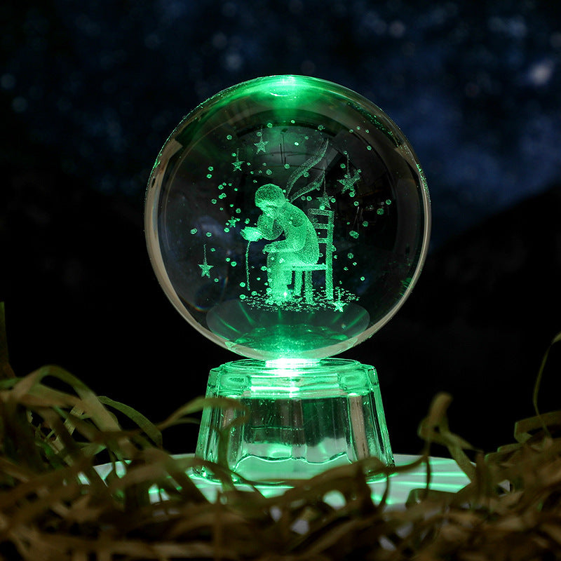 Transparent Luminous Crystal Ball Tabletop Ornament