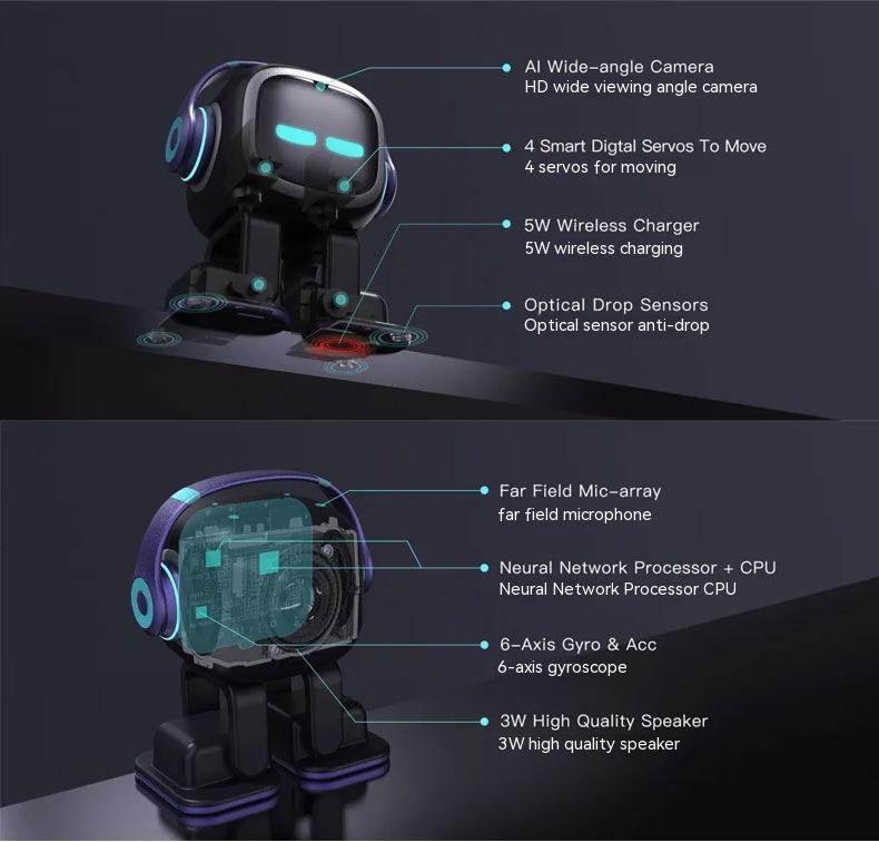 Robot Toy Desktop Voice Recognition Emotion Ai Communication Intelligent Children Accompany Interactive Electronic Pet