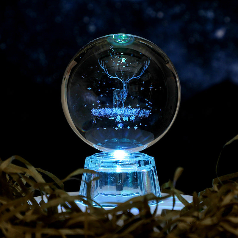 Transparent Luminous Crystal Ball Tabletop Ornament