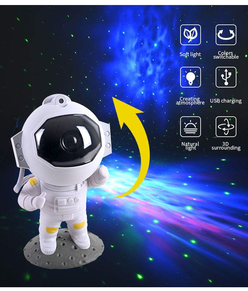 Galaxy Star Projector Starry Sky Night Light Astronaut Lamp Home Room Decor Decoration Bedroom Decorative Luminaires Gift - mercury