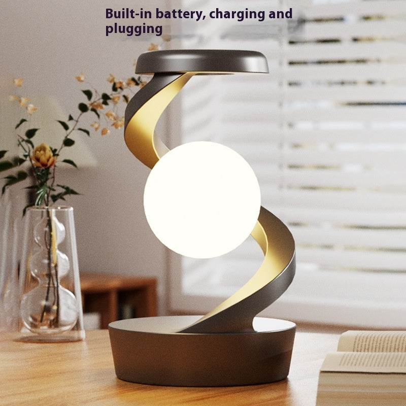 Rotating Moon Desk Lamp With Phone Wireless Charging Sensor Control Table Lamps Decorative Desktop Lamp Small Night Lamp Home Decor - mercury