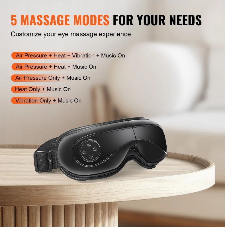 Heated Eye Massager Eye Care Device 5 Modes Bluetooth Music Foldable