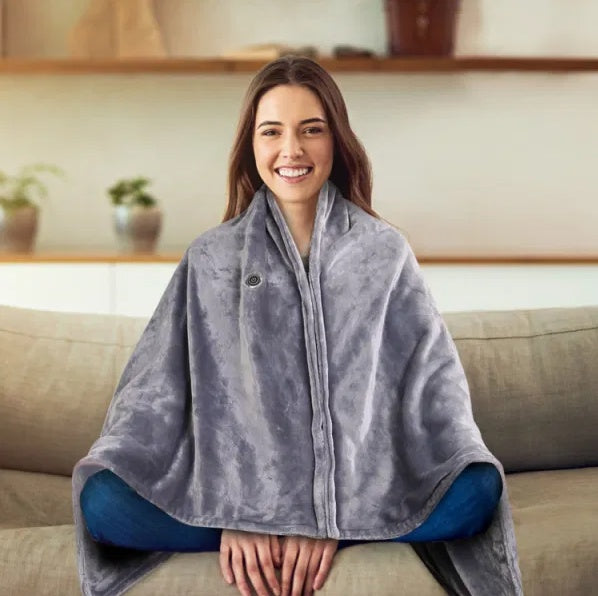 Heated Blanket Electric Heated Blanket Heated Poncho Shawl Wrap Throw With Zipper Washable For Home Office