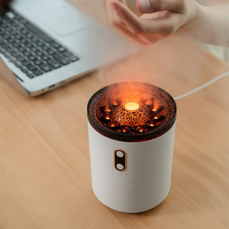 New Creative Ultrasonic Essential Oil Humidifier Volcano Aromatherapy Machine Spray Jellyfish Air Flame Humidifier Diffuser - mercury