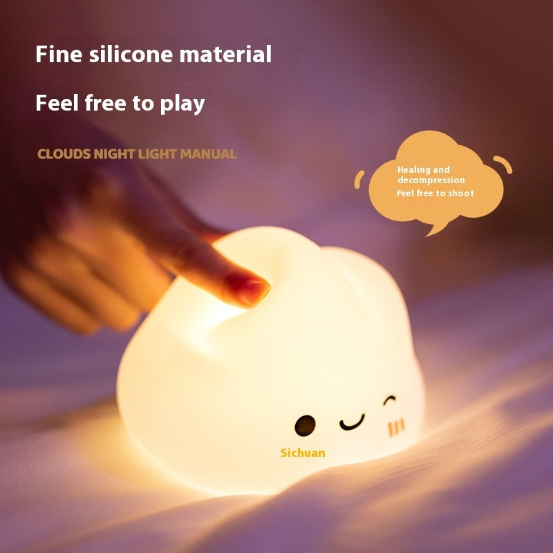 Cloud Silicone Pat Lamp Bedside Ambience Light - mercury