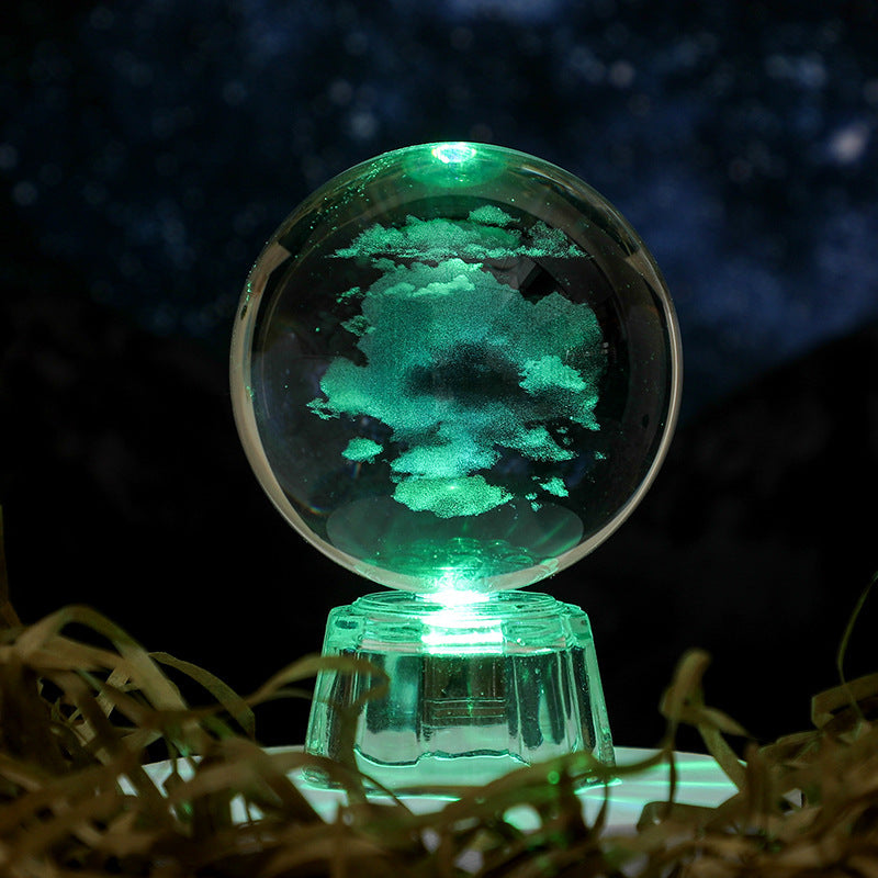 Transparent Luminous Crystal Ball Tabletop Ornament